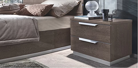 Κομοδίνο κρεβατιού μοντέρνο KROMA γκρι (KROM)