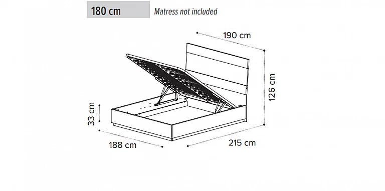 Μοντέρνο κρεβάτι με αποθήκευση Ιταλίας KROMA (KROMS2) ΚΡΕΒΑΤΙ
