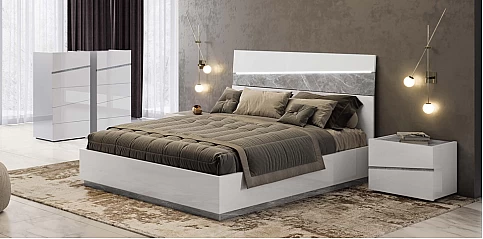 Κρεβάτι υπέρδιπλο λευκό (ALBA2) (180Χ200)