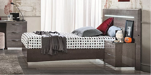 Κρεβάτι ημίδιπλο γκρι Platinum (PLA14)