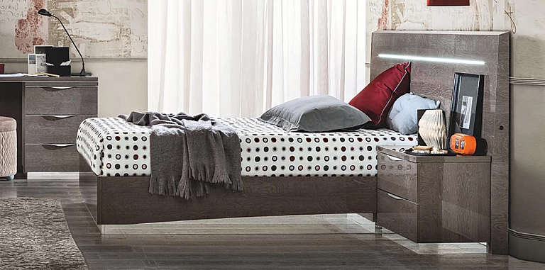 Κρεβάτι ημίδιπλο γκρι Platinum (PLA14) ΚΡΕΒΑΤΙ