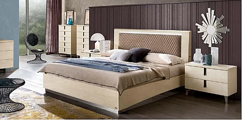 Κρεβάτι διπλό καπιτονέ με led φωτισμό AMBRA (AK16)