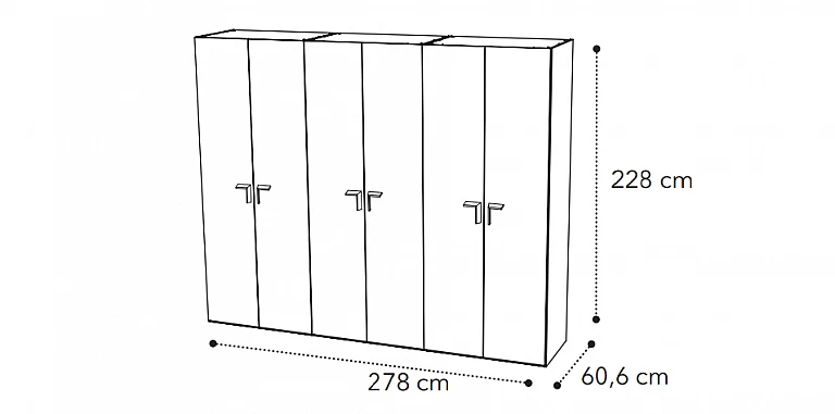 Ντουλάπα ρούχων μοντέρνου στυλ λευκή (SMART6) ΝΤΟΥΛΑΠΕΣ