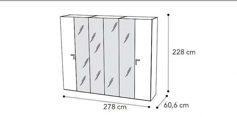 Ντουλάπα ρούχων μοντέρνου στυλ λευκή (SMART5) ΝΤΟΥΛΑΠΕΣ