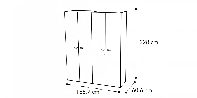 Ντουλάπα ρούχων μοντέρνου στυλ καφέ (SMARK4) ΝΤΟΥΛΑΠΕΣ