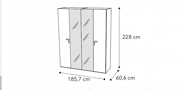Ντουλάπα ρούχων μοντέρνου στυλ λευκή (SMART) ΝΤΟΥΛΑΠΕΣ