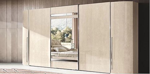 Ντουλάπα ρούχων συρόμενη PLATINUM εκρού (PLASY) 