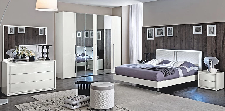 Ντουλάπα ρούχων μοντέρνα λευκή  DAMA (BIANCA )ΝΤΟΥΛΑΠΕΣ