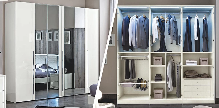 Ντουλάπα ρούχων μοντέρνα λευκή  DAMA (BIANCA )ΝΤΟΥΛΑΠΕΣ