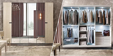 Ντουλάπα μοντέρνου στιλ με καθρέφτες (AMBRA1)