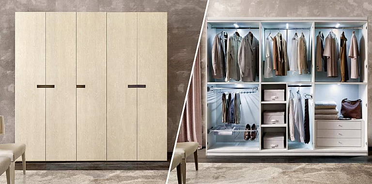 Ντουλάπα μοντέρνου στιλ εκρού (AMBRA) ΝΤΟΥΛΑΠΕΣ