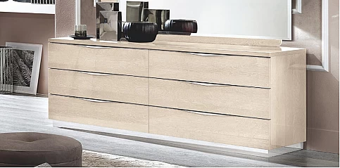 Συρταριέρα κρεβατοκάμαρας εκρού PLATINUM (PLAS6)