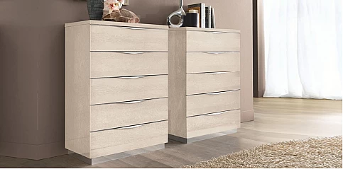 Συρταριέρα ψηλή κρεβατοκάμαρας εκρού PLATINUM (PLAS5)