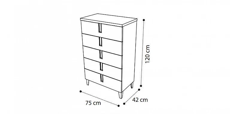 Συρταριέρα ψηλή μοντέρνο στιλ (AMBRA2) ΣΥΡΤΑΡΙΕΡΑ/ΚΟΜΟΤΑ