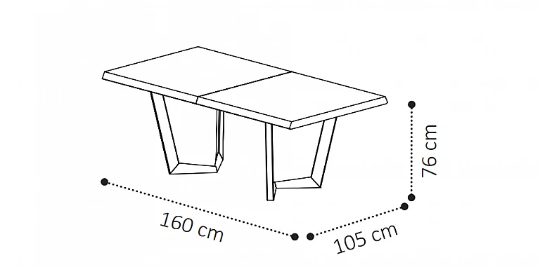 Τραπέζι τραπεζαρίας μοντέρνο εκρού ELITE (ELAV160) ΤΡΑΠΕΖΙ ΤΡΑΠΕΖΑΡΙΑΣ