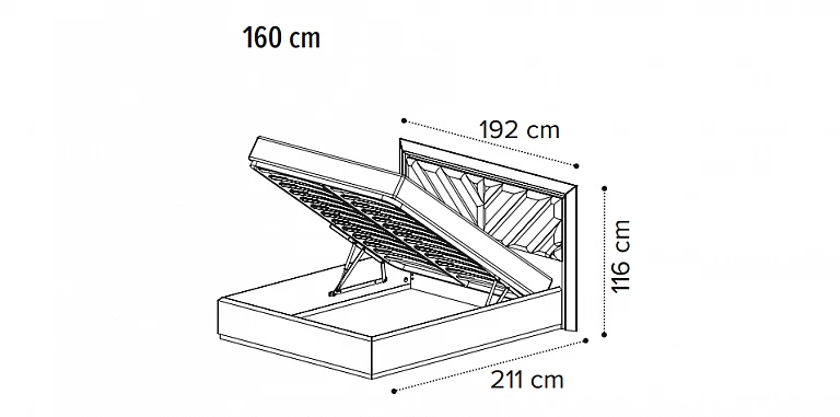 Κρεβάτι διπλό με αποθήκευση ELITE (ELAK) (160x200) ΚΡΕΒΑΤΙ