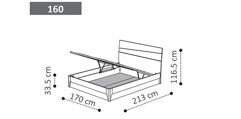 Κρεβάτι διπλό με αποθηκευτικό χώρο TEKNO (TEKS16)  ΚΡΕΒΑΤΙ
