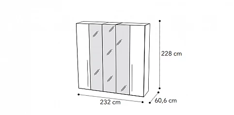 Ντουλάπα μοντέρνου στιλ με καθρέφτες (AMBRA1)