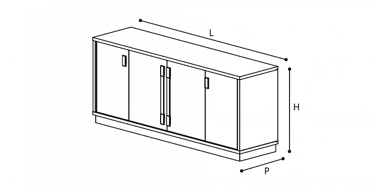 Μπουφές τετράφυλλος μοντέρνος ROMA (ROSL) ΜΠΟΥΦΕΔΕΣ