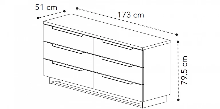 Συρταριέρα υπνοδωματίου μοντέρνα Smart (SMARK4) ΣΥΡΤΑΡΙΕΡΑ/ΚΟΜΟΤΑ