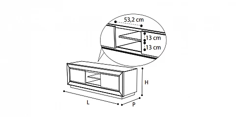 Έπιπλο τηλεόρασης λευκή λάκα DAMA (BIANCA)