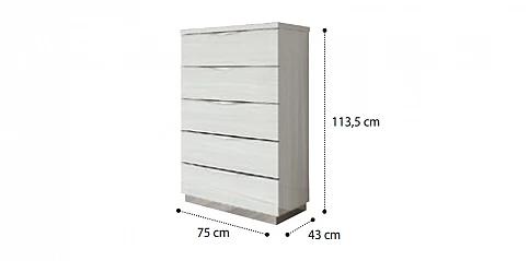 Συρταριέρα ψηλή λευκή ONDA