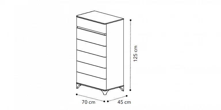 Συρταριέρα ψηλή μοντέρνα MAIA (MAIG6) ΣΥΡΤΑΡΙΕΡΑ ΚΟΜΟΤΑ