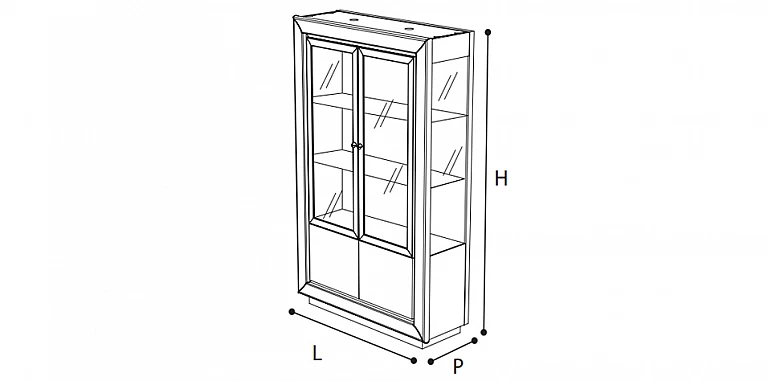 Βιτρίνα δίφυλλη λευκή λάκα DAMA (BIANCA) ΒΙΤΡΙΝΑ