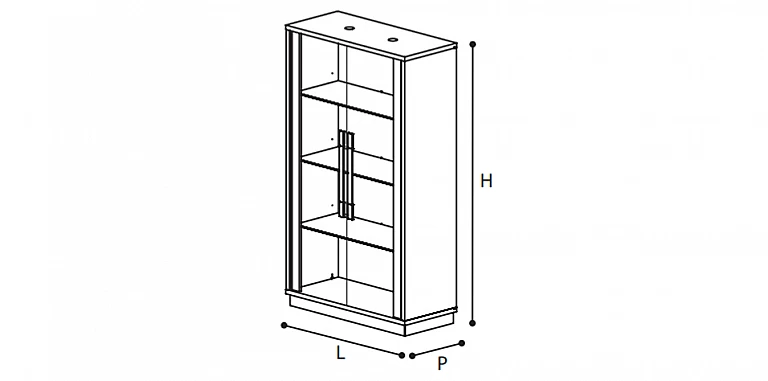 Βιτρίνα σαλονιού μοντέρνα γκρι PLATINUM (PLAT)-ΒΙΤΡΙΝΑ