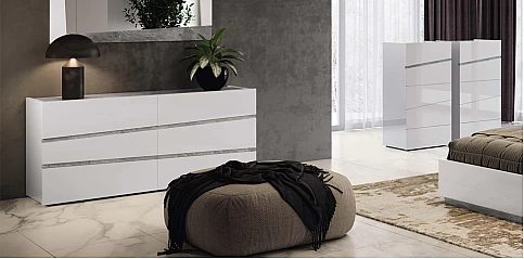 Συρταριέρα διπλή μοντέρνα λευκή (ALBA)