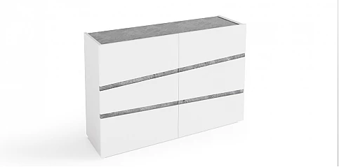 Συρταριέρα διπλή μοντέρνα λευκή (ALBA)