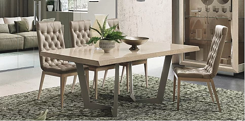 Τραπέζι τραπεζαρίας μοντέρνο εκρού ELITE (ELAV160)