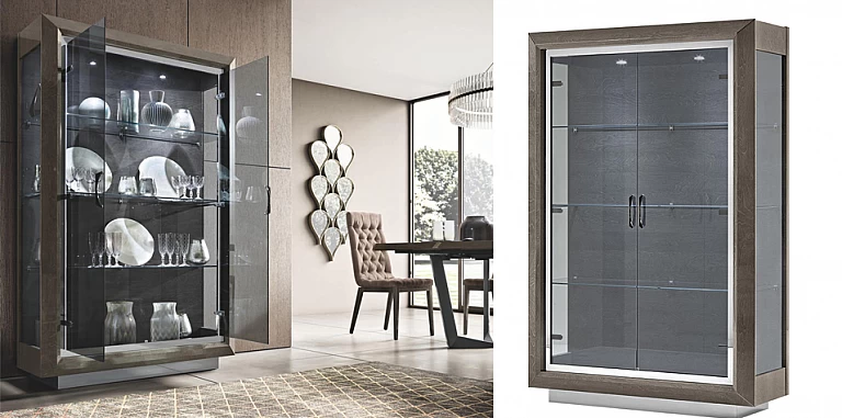 Βιτρίνα μοντέρνα γκρι ELITE (ELIT) ΒΙΤΡΙΝΑ