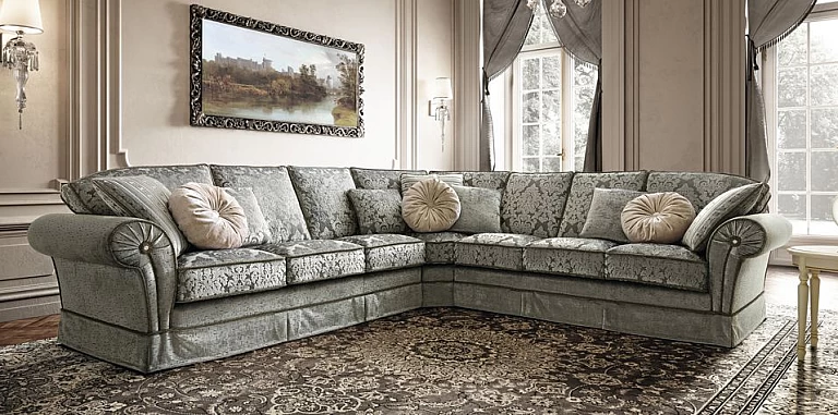 Γωνιακός καναπές κλασικός με πέτρες Swarovski (NOST) ΓΩΝΙΑΚΟΙ ΚΑΝΑΠΕΔΕΣ