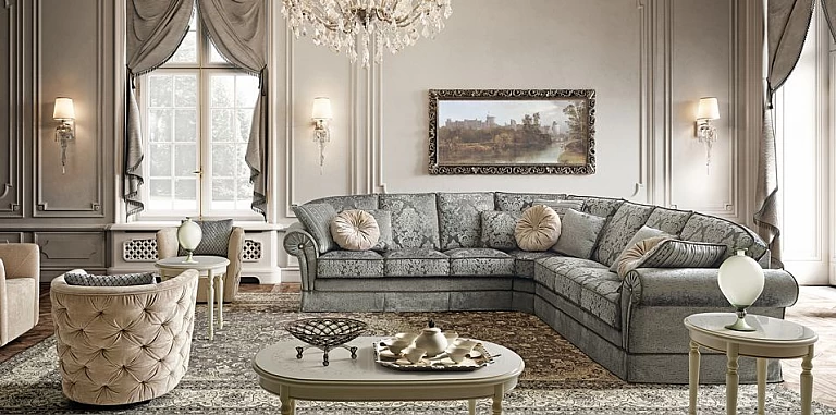 Γωνιακός καναπές κλασικός με πέτρες Swarovski (NOST) ΓΩΝΙΑΚΟΙ ΚΑΝΑΠΕΔΕΣ