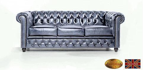 Γνήσιος δερμάτινος καναπές Chesterfield τριθέσιος (BBS3)