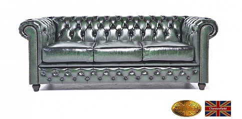 Γνήσιος δερμάτινος καναπές Chesterfield τριθέσιος (BGA3) Γνήσιος δερμάτινος καναπές Chesterfield τριθέσιος (BGA3)