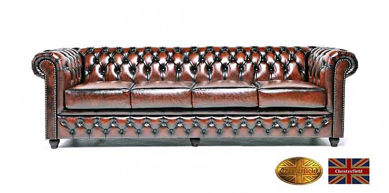 Γνήσιος δερμάτινος καναπές Chesterfield τετραθέσιος (BKA4) ΣΑΛΟΝΙΑ ΓΡΑΦΕΙΟΥ ΔΕΡΜΑΤΙΝΑ