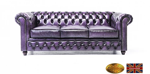 Γνήσιος δερμάτινος καναπές Chesterfield τριθέσιος (BPU3) Γνήσιος δερμάτινος καναπές Chesterfield τριθέσιος (BPU3)