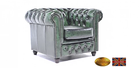 Γνήσια δερμάτινη πολυθρόνα Chesterfield (BGA1)