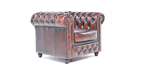 Γνήσια δερμάτινη πολυθρόνα Chesterfield (BKS1)