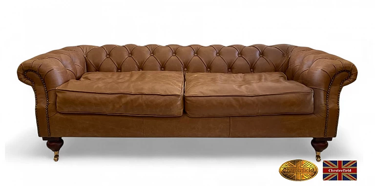 Γνήσιος δερμάτινος καναπές Chesterfield τριθέσιος (VBH3) ΣΑΛΟΝΙΑ ΓΡΑΦΕΙΟΥ ΔΕΡΜΑΤΙΝΑ