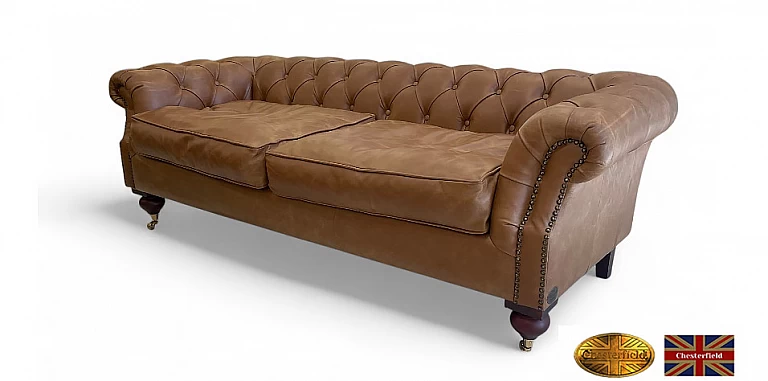 Γνήσιος δερμάτινος καναπές Chesterfield τριθέσιος (VBH3) ΣΑΛΟΝΙΑ ΓΡΑΦΕΙΟΥ ΔΕΡΜΑΤΙΝΑ