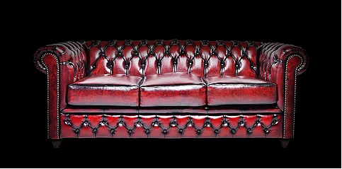 Γνήσιος δερμάτινος καναπές Chesterfield τριθέσιος (BMS3)