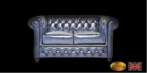 Γνήσιος δερμάτινος καναπές Chesterfield διθέσιος (BBS2)
