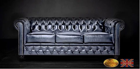 Γνήσιος δερμάτινος καναπές Chesterfield τριθέσιος (BBS3)