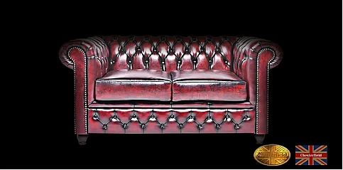 Γνήσιος δερμάτινος καναπές Chesterfield διθέσιος (BMS2)
