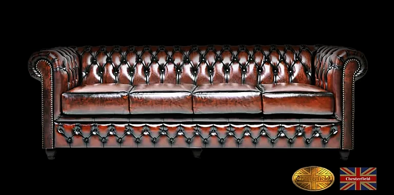 Γνήσιος δερμάτινος καναπές Chesterfield τετραθέσιος (BKA4) ΣΑΛΟΝΙΑ ΓΡΑΦΕΙΟΥ ΔΕΡΜΑΤΙΝΑ