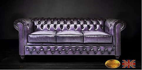 Γνήσιος δερμάτινος καναπές Chesterfield τριθέσιος (BPU3) Γνήσιος δερμάτινος καναπές Chesterfield τριθέσιος (BPU3)