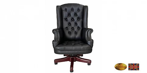 Γνήσια δερμάτινη πολυθρόνα γραφείου Chesterfield (SEBL)
